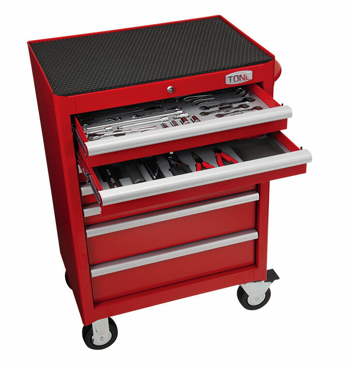 【代引き不可】☆TONE/トネ　TCA312　ツールキャビネットセット 9.5mm(3/8”) 　63pcs 　レッド　メカニック用　【車上渡し】【日時指定不可】