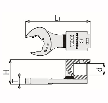 ��TONE/�ȥ͡�12DRSQ-14�����ؼ��ȥ륯�����ѥ����å����ѥʥإåɡ������� 14mm