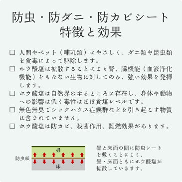 防虫・防ダニ・防カビシート 1帖用 日本製 畳 押入れ ウッドカーペットの下に 防虫紙 防虫シート 防ダニシート