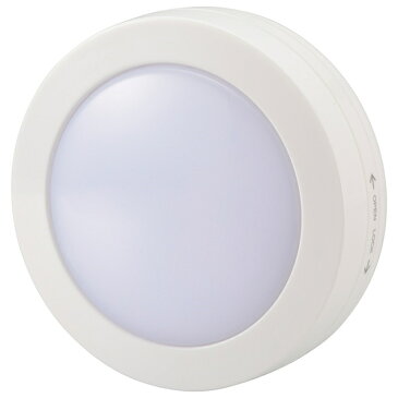 LEDプッシュライト ナイトライト フットライト led 電池式 壁に貼り付け 足元灯 補助灯 玄関 廊下 トイレ ベッドサイドライト クローゼット 小型 LEDライト 電池式 屋内 室内 照明 プッシュするだけで点灯・消灯 オーム電機
