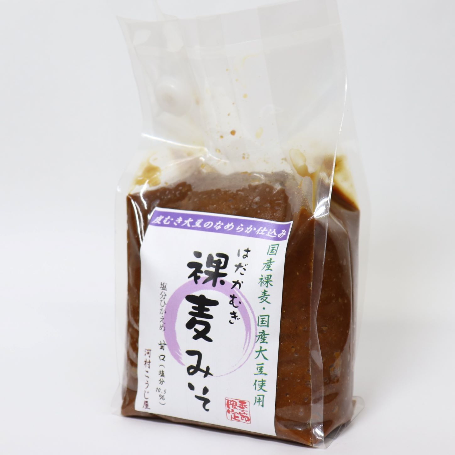 数量限定商品とさせていただいております。 商品説明 商品名 裸麦みそ（800g） 内容量 800g 原材料名 裸麦(国産）、大豆(国産：遺伝子組み換えでない）、食塩 賞味期限 6か月 保存方法 直射日光を避け、冷暗所で保存してください。 アレルギー表示 当店では本製品の他に、同じ施設内で「小麦・大豆」を含む製品を製造しております。 　　　 その他 塩分　10.9％　