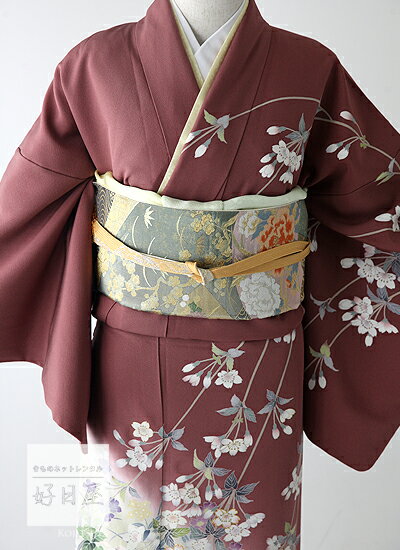 【レンタル】訪問着 フルセット 正絹 適応身長152~167cm h-179