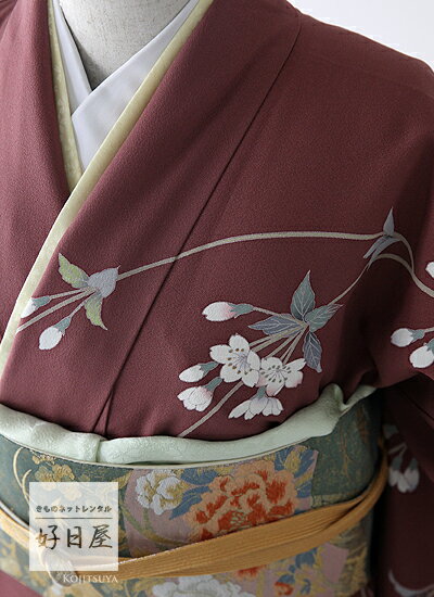 【レンタル】訪問着 フルセット 正絹 適応身長152~167cm h-179