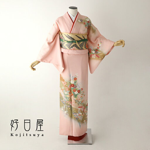【レンタル】訪問着 フルセット 正絹 適応身長152~167cm h-218 【レンタル】訪問着 フルセット 正絹 適応身長152~167cm h-218