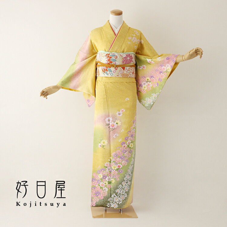 【レンタル】訪問着 フルセット 正絹 適応身長153~168cm h-241のサムネイル