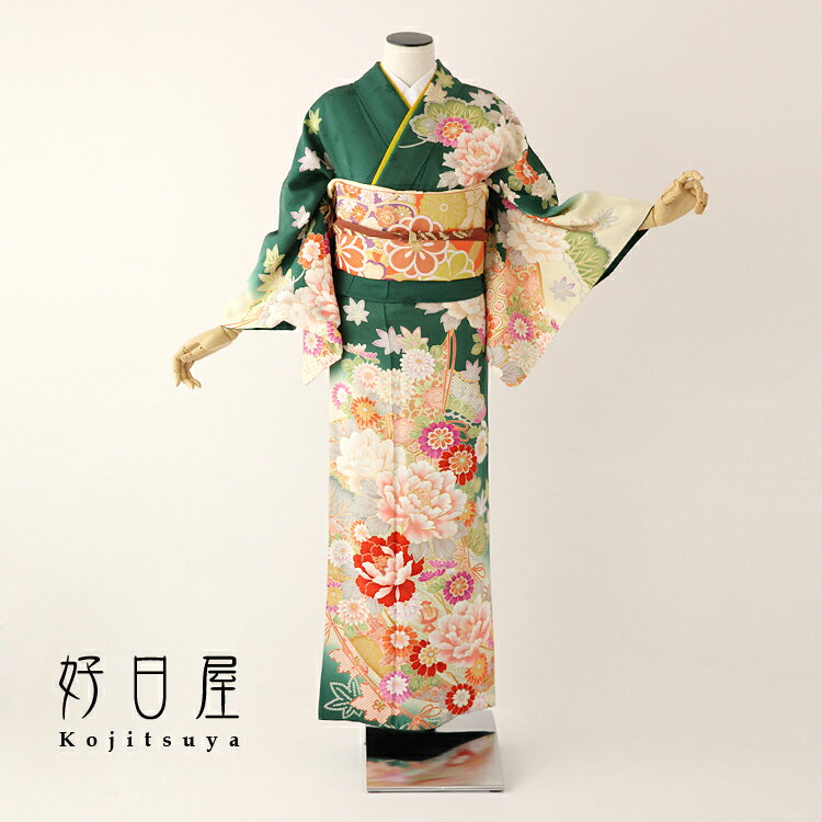 【レンタル】訪問着 フルセット 正絹 適応身長153~168cm h-250