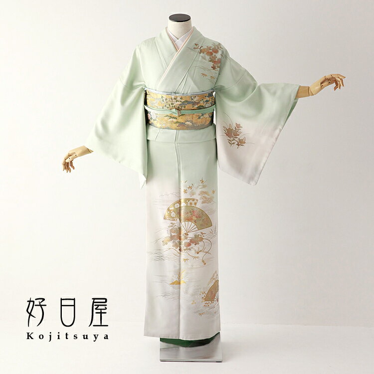 【レンタル】訪問着 フルセット 正絹 適応身長157~172cm h-302