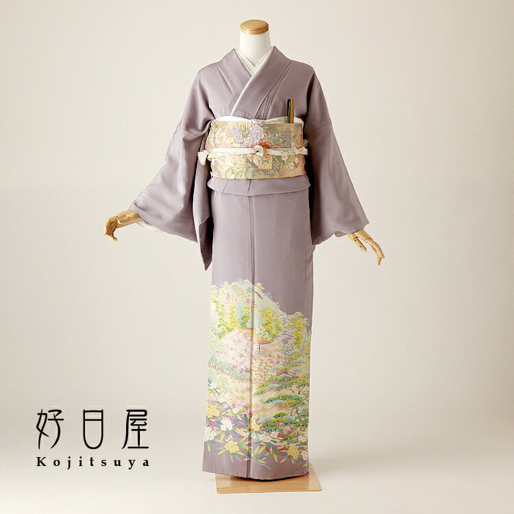 【レンタル】色留袖 フルセット 正絹 適応身長156~171cm 三つ紋 it-101