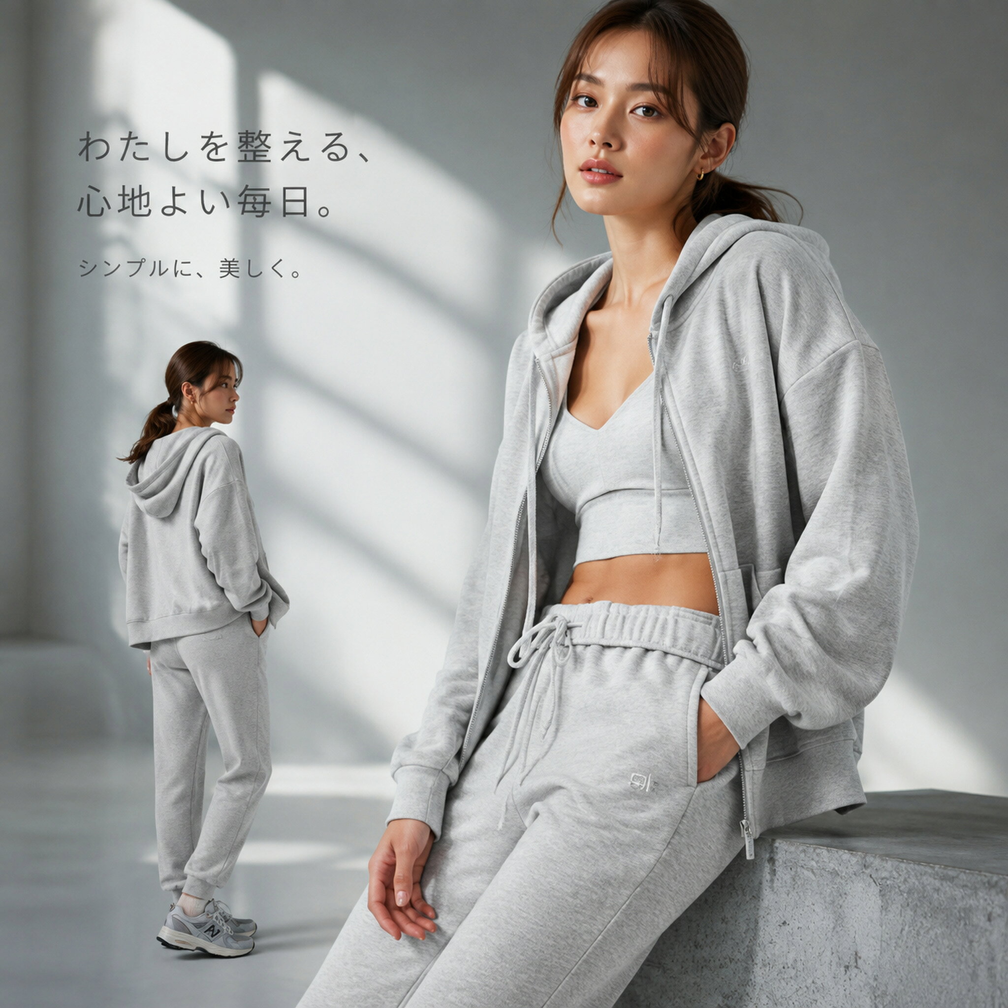 aloトレーニングウエアセット グレー、S 土日限定価格】 aloトレーニングウエアセット グレー、S