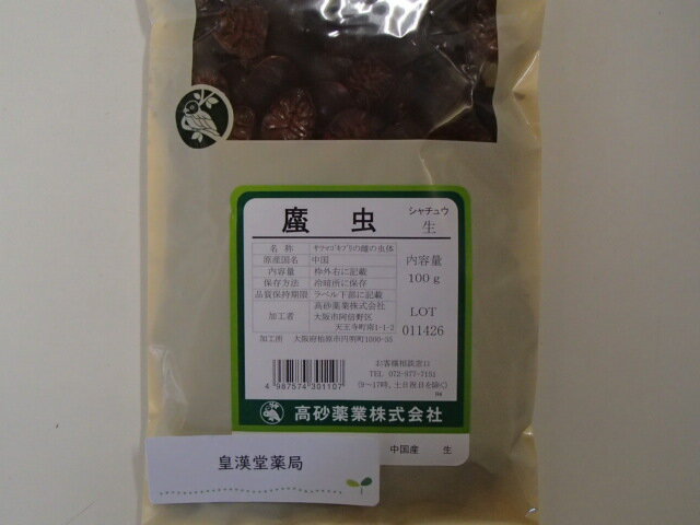 シャ虫・生　 100g ( シャチュウ / しゃちゅう)　 【高砂薬業】【中国産】