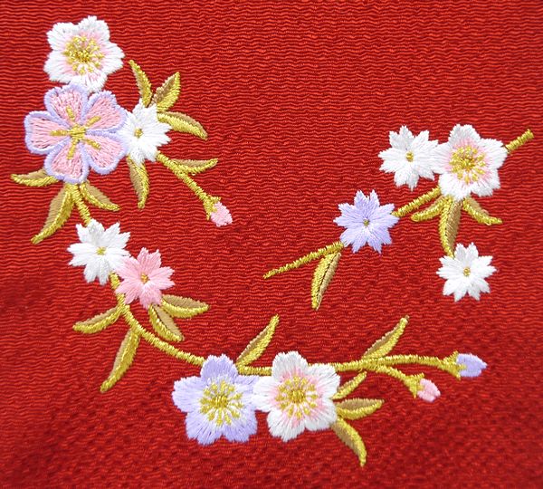 刺繍名前旗（小）枝桜（赤） ふりがな対応 【室内飾り】【女の子】【刺繍】【名入れ】【急ぎ対応】【雛人形】【お雛様】【送料無料】【北海道・沖縄　送料無料】SO-98【smtb-KD】 (3)