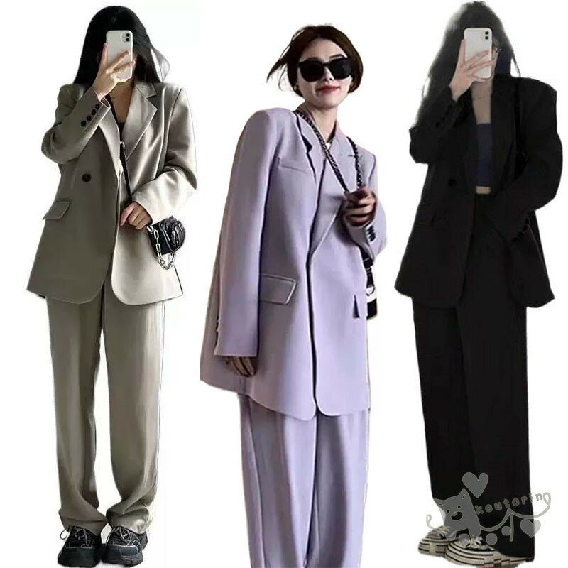 レディース卒業式 パンツスーツ ダンス衣装 セットアップ ダンス スーツ 2点セット 3色 ジャケット パンツ ブラック グレー パープル ダンススーツ ワイドパンツ ゆったり 無地 ヒップホップ 衣装 韓国 アイドル 衣装 大人 kpop衣装 ジャズダンス スーツスタイル 送料無料