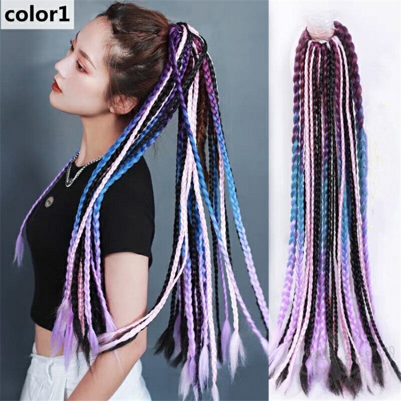 三つ編み 編み込み エクステ エクステンション ヘアエクステ 24本 メッシュ カラフル ウィッグ ヒップホップ 髪 ダンス 髪型 キッズ 付け髪 期間限定60 Off レゲエ ダンサー 髪の毛
