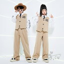 キッズダンス衣装 ヒップホップ ガールズHIPHOP トップス キッズダンス K-POP キッズ衣装 カーキ 派手 K-POP 韓国 ステージ衣装 応援団 練習...