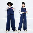 キッズダンス衣装 ヒップホップ ガールズHIPHOP ストライプ キッズダンス K-POP キッズ衣装 ネイビー 派手 K-POP 韓国 ステージ衣装 応援団 ...