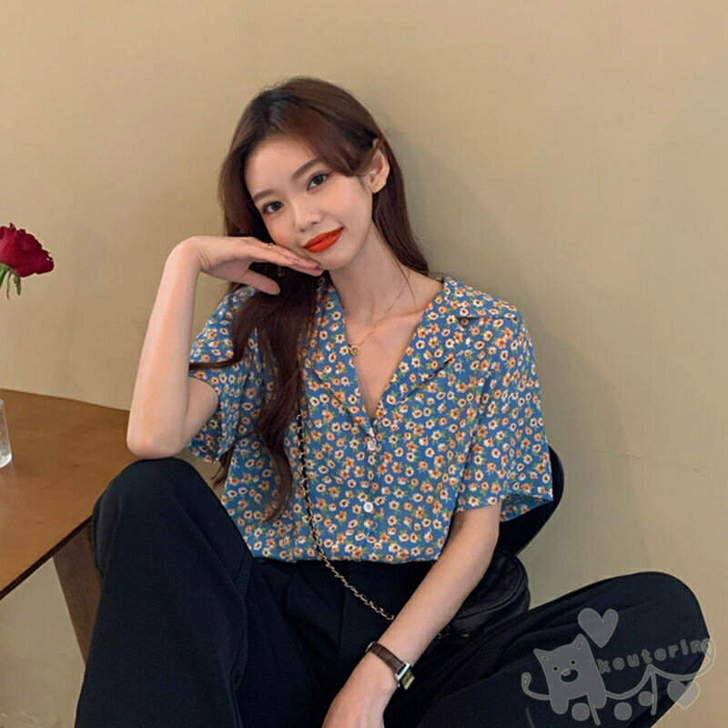 アロハシャツ レディース トップス 夏 シャツ 花柄 半袖 トップス ダンス 衣装 ヒップホップ コスチューム 開襟 浜辺 韓国ファッション 個性的 服 原宿系 送料無料