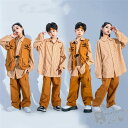 ダンス衣装 ヒップホップ ストラップシャツ ベスト カーゴパンツ へそ出し キッズ ガールズ 男の子 セットアップ 派手 K-POP 韓国 ステージ衣装 応援団...