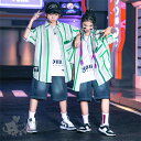 キッズダンス衣装 ヒップホップ トップス 半袖 ストラップ シャツ デニム 短パンツ 単品orセット ガールズ 男の子 ヒップホップ 派手 K-POP 韓国 ス...