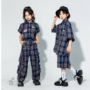 キッズダンス衣装 ヒップホップ チェック柄シャツ ショート ロングパンツ ガールズ 男の子 ヒップホップ 派手 K-POP 韓国 ステージ衣装 応援団 練習着 ...