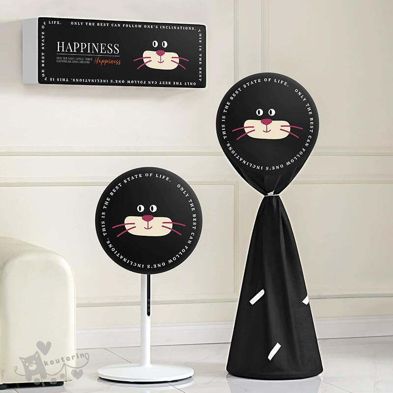 扇風機防塵カバー エアコンカバー ファン収納ケース リビング扇保存カバー 扇風機収納バッグ 保存袋 エアコン保護 おしゃれ ホコリ対策 猫柄 洗える 伸縮取り付け簡単 送料無料