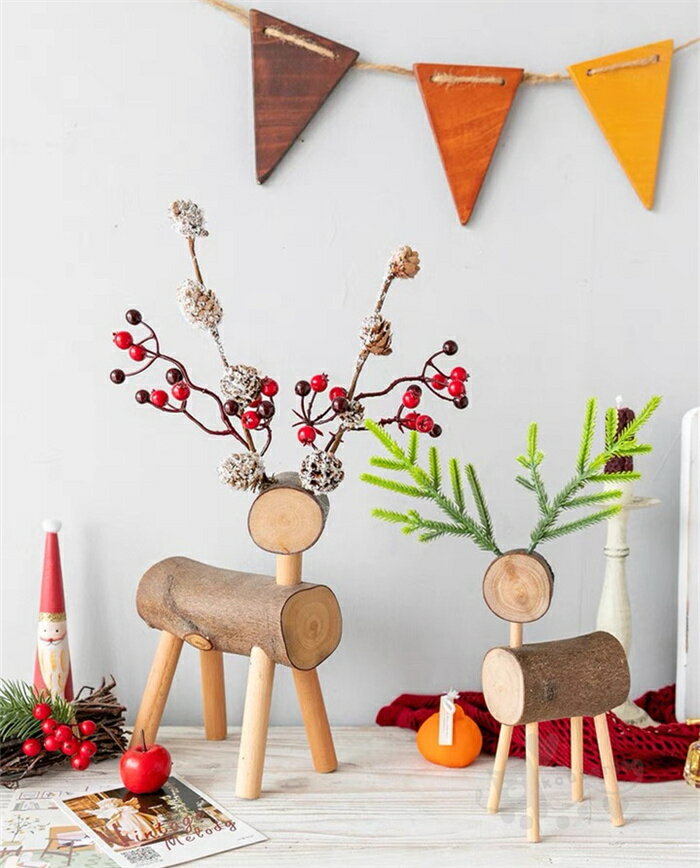 クリスマス 北欧風 クリスマス装飾 木製 テーブルに クリスマスの鹿 DIY工芸品がデスクトップに飾っています 卓上インテリア おしゃれ ツリー 飾り 可愛い 雑貨 装飾イクリスマス用品 送料無料