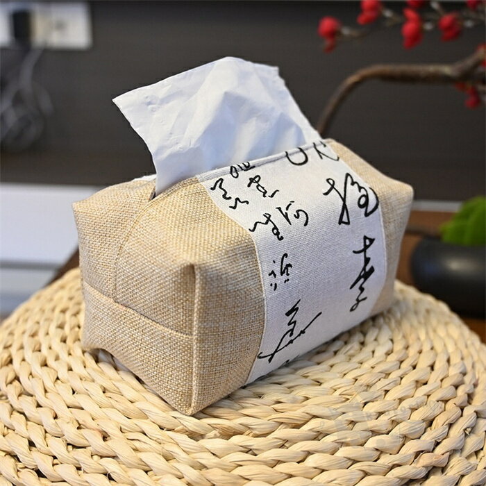 ティッシュケース 和風 硬めの麻布 ティッシュケース トイレットペーパーケース ティッシュカバー ティッシュボックス ホルダー 布製 麻 送料無料