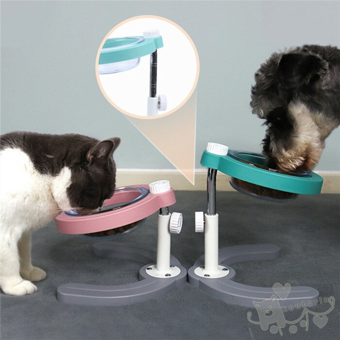 Tableware - 犬猫 食器 フードボウル 犬 食器 傾斜フードボウル 高さ18〜20cm調整可能 スタンド ガラスボウル 器台 猫 えさ皿 給食器 食べやすい 餌入れ 水入れ 取り外し可能 食器 犬猫用 洗いやすい 食事をより気軽に ペット用品 送料無料