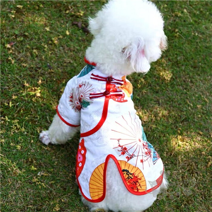 ペット服 犬服 唐装 唐スーツ 犬猫通用 チャイナドレス 小型犬 中型犬 簡単脱着式 お散歩お出かけウェアに 記念撮影 人気 ペット用品 S-XXL 送料無料 2