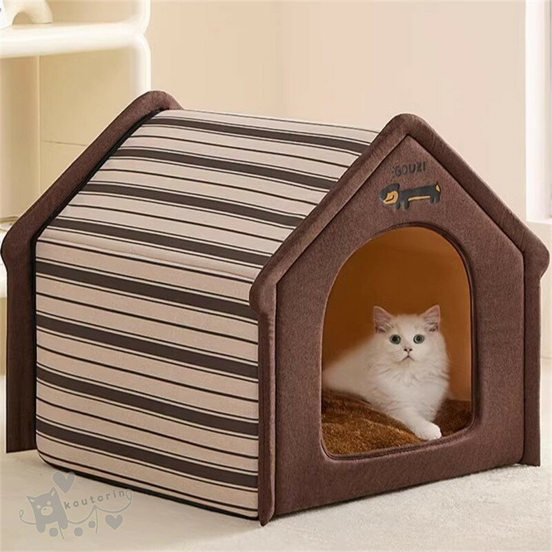 樂天商城 - ペットハウス ペットベッド ネコ 猫 ドーム型 ベッド ペット用品 可愛い 柔らかい 水洗え 滑り止め 冬 保温 防寒 安眠 ぐっすり眠れる 犬猫 兼用 ペット用品 クリスマス コーヒー秋冬 送料無料