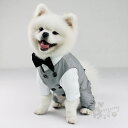 犬服 ペット服 ペット スーツセット ドッグタキシード ベスト シャツ 2点セット グレー 結婚式 フォーマル リングドッグ 記念日 お祝い XS~2XL 犬用...