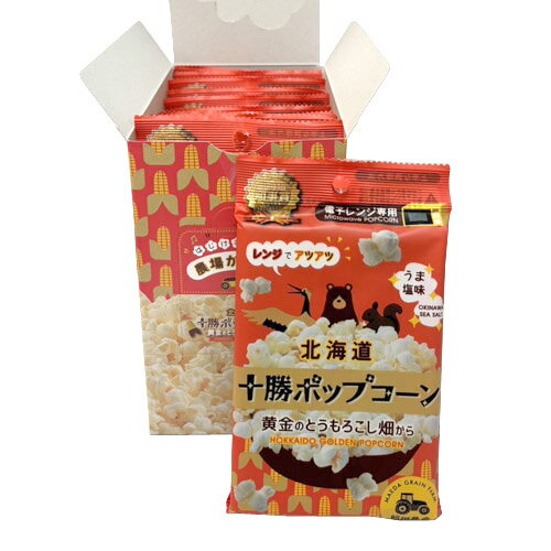 前田農産 十勝ポップコーン うま塩味 56g×10袋(1ケース)業務用 電子レンジ専用 まとめ買い 箱買い おやつ スナック