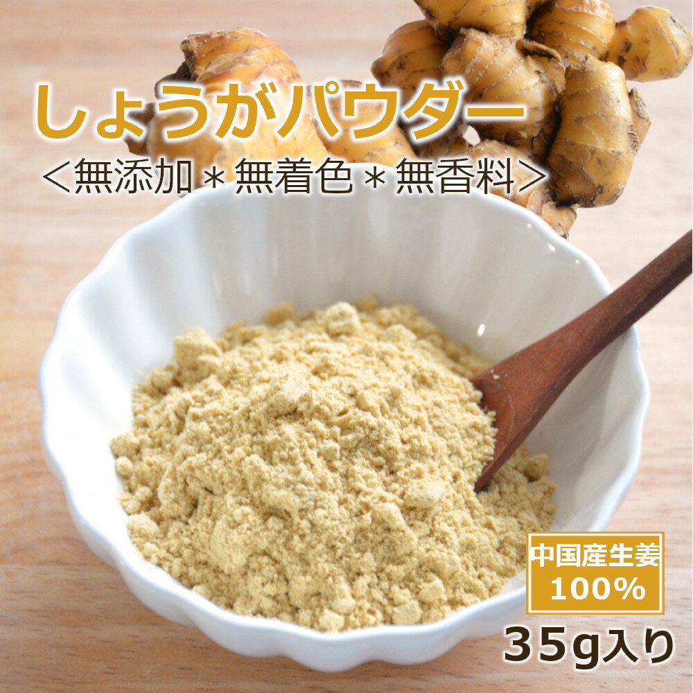 【無添加・国内自社製造】しょうがパウダー 35g ヒビキスパイス 【生姜パウダー 粉末 ショウガ ジンジャー 中国産 乾燥生姜 冷え性 ショウガオール 生姜オール 生姜紅茶 ジンジャーシロップ 生姜シロップ スパイス 香辛料 調味料】