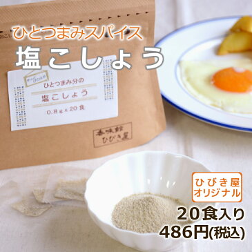 【小袋調味料】ひとつまみ分の塩こしょう　20食入り ヒビキスパイス 【個包装 携帯 ミニ 使いきり 小分け 個別包装 スパイス 香辛料 バーベキュー　BBQ　キャンプ 旅行 塩胡椒 塩コショウ 塩コショー ソルト＆ペッパー 焼肉 焼き肉 添付 出前】