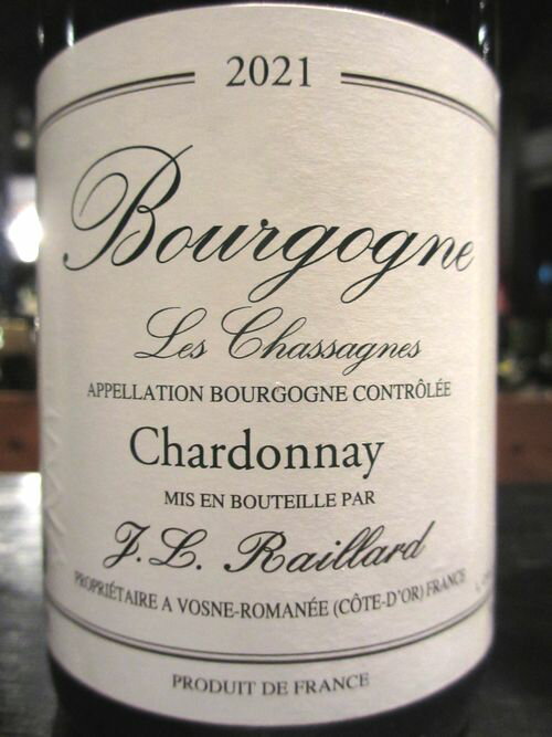 ブルゴーニュ・ブラン・レ・シャサーニュ[2021]（ジャン・ルイ・ライヤール）
