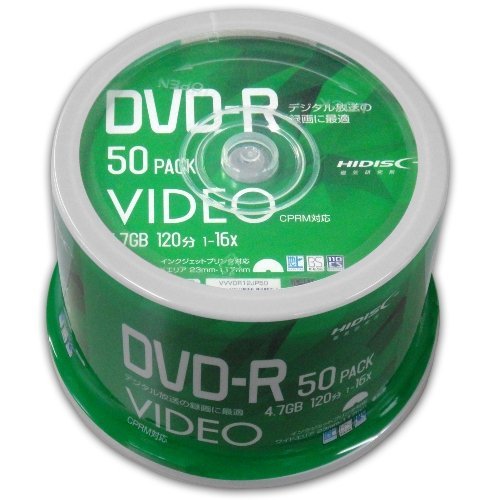 DVD-R 録画用 CPRM 50枚 HI-DISC VVVDR12JP50