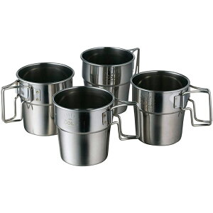 アウトドア コップ マグカップ ステンレス製 カカクセー SORA(ソラ) スタッキングマグ 4pcs 4個セット PP-03 収納袋付き 食器セット 調理道具 調理器具 アウトドアクッカー キャンプ バーベキュー 防災用品通販格安セール情報 楽天 通販