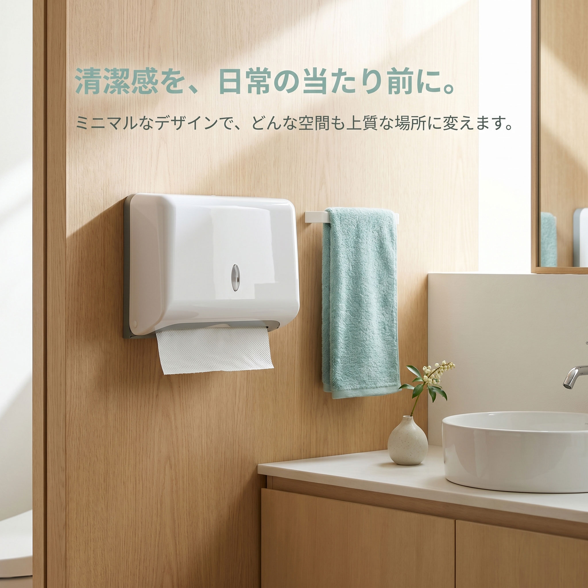 【P2倍!】 ティッシュケース 壁掛け 小判用 中判用 ハンドタオルディスペンサー ペーパータオルケース 壁掛け ぺーばータオルホルダー 業務用ペーパータオルホルダー ペーパータオルホルダー 壁掛け 両面テープ ネジ止め 2WAY おしゃれ キッチン [3]