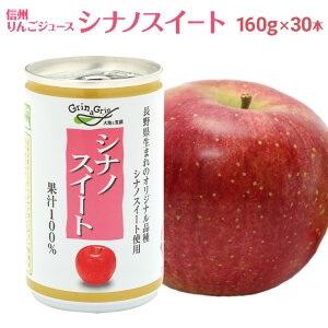 りんごジュース ストレート 無添加 100% 長野興農 信州りんごジュース シナノスイート 160g × 30缶