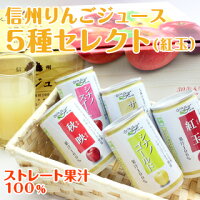 りんごジュース果汁100%長野興農信州りんごジュース5種セレクト【楽ギフ_のし】【楽ギフ_のし宛書】