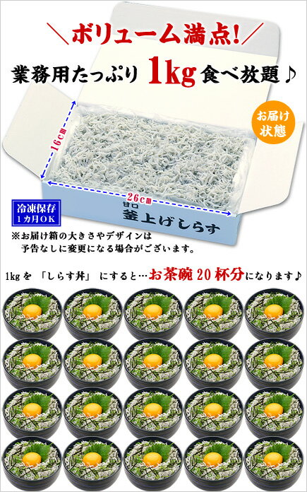 無添加＆無漂白の一級品！【静岡県産】釜揚げしらす業務用たっぷり1kg食べ放題[送料無料］【釜揚げしらす】【シラス】【しらす】【シラス干し】【しらす干し】【ちりめん】【チリメン】