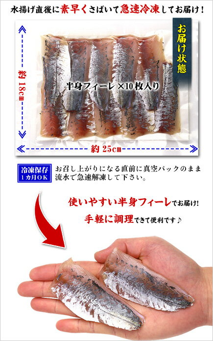 脂のり＆歯応え抜群！長崎県産の真あじ刺身フィーレ×10枚入り【あじ】【鯵】【アジ】