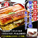 送料無料3,999円！鹿児島県産の贅沢うなぎ3種食べ比べセット（長蒲焼き約130g、カット50g、きざみ60g、タレ＆山椒付き）【鰻】【ウナギ】【うなぎ】北海道・沖縄は追加送料756円