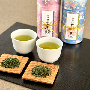 母の日 早割 あす楽 お茶 京都 ギフト 緑茶 特撰玉露・煎茶ギフトセット（各100g和紙貼缶入）御供 プレゼント お誕生日 志 粗供養 満中陰志 快気祝い 華やか 高級 花柄 お土産 光露園 コウロエン 内祝い お祝い