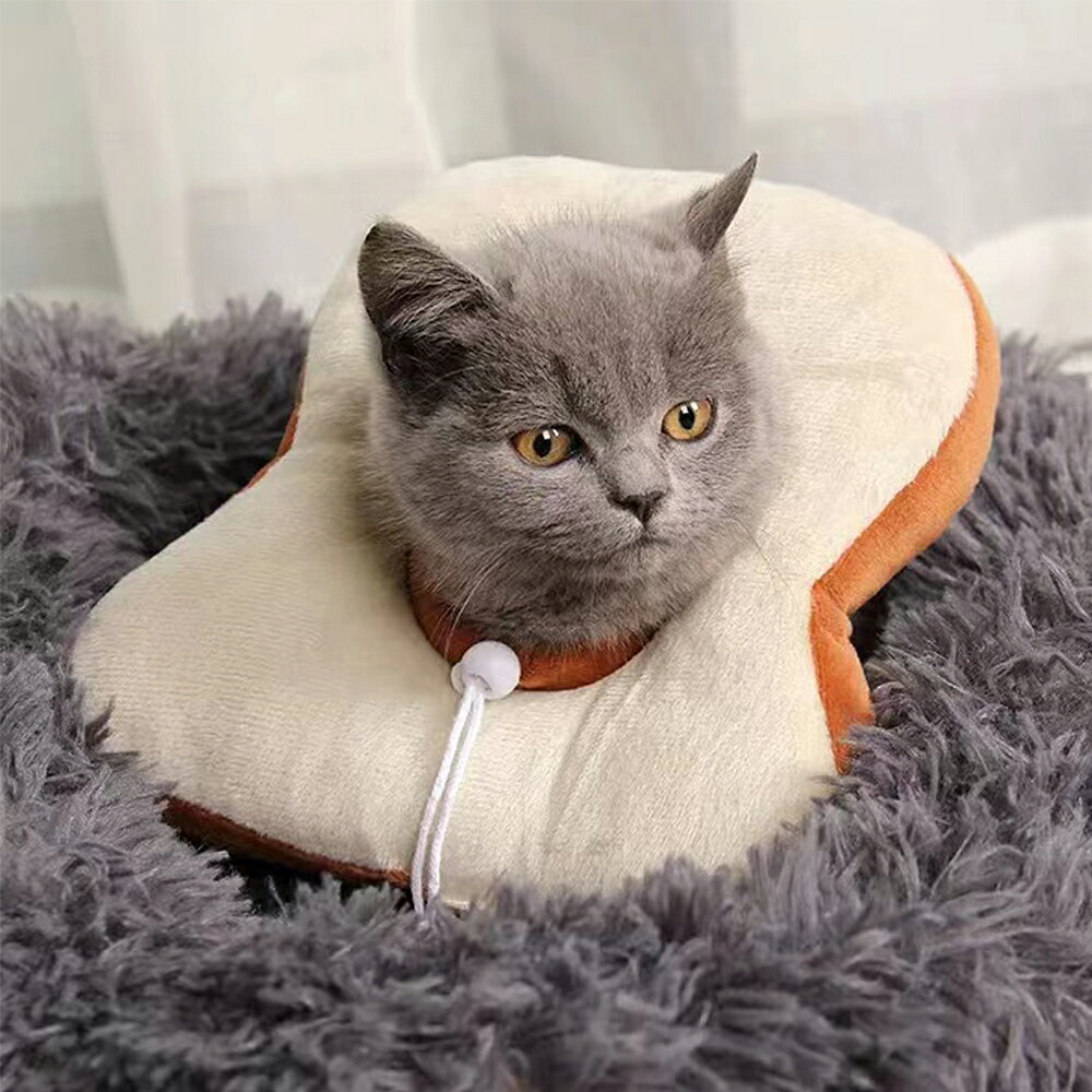 【食パンエリザベスカラー】 猫 去勢 手術後 S/M/Lサイズ 15kgまで対応 犬 ソフト エリザベス カラー 柔らかい ふわふわ 食パン パン 猫用 犬用 洗える 襟 首回り ガード ウェア 傷 キズ 舐め 防止 ネコ ねこ 子猫 グッズのサムネイル
