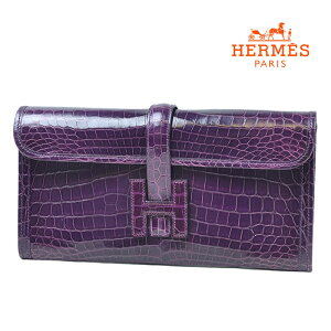 HERMES エルメス ジジェ エラン 29 クロコダイル ニロティカス パープル系 T刻印(2015年製造)【中古】a-2012