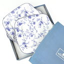 WEDGWOOD ウェッジウッド ブループラム BBプレート スクエア 大皿 2枚セット 2点セット ネイビー 白 お祝い パーティー お皿 ボーンチャイナ 【...
