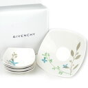 Givenchy ジバンシィ フローラ パーティーボウルセット ボウル 6枚セット 花 大皿 小皿 白 サラダ デザート 洋食器 【中古】a-2212