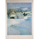 アンドレ・ブーリエ 【青い風景 リトグラフ】 絵画 洋画 【中古】