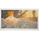 アルフォンス・ミュシャ/ 『夜明け』ed.102/300 シルクスクリーン 版画 海外作家 有名画家 【中古】