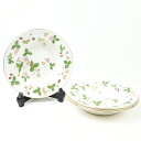 WEDGWOOD ウェッジウッド ワイルドストロベリー スーププレート 20cm 深皿 スープ皿 4枚セット 白 イチゴ 苺 ボーンチャイナ 【中古】 a-24...